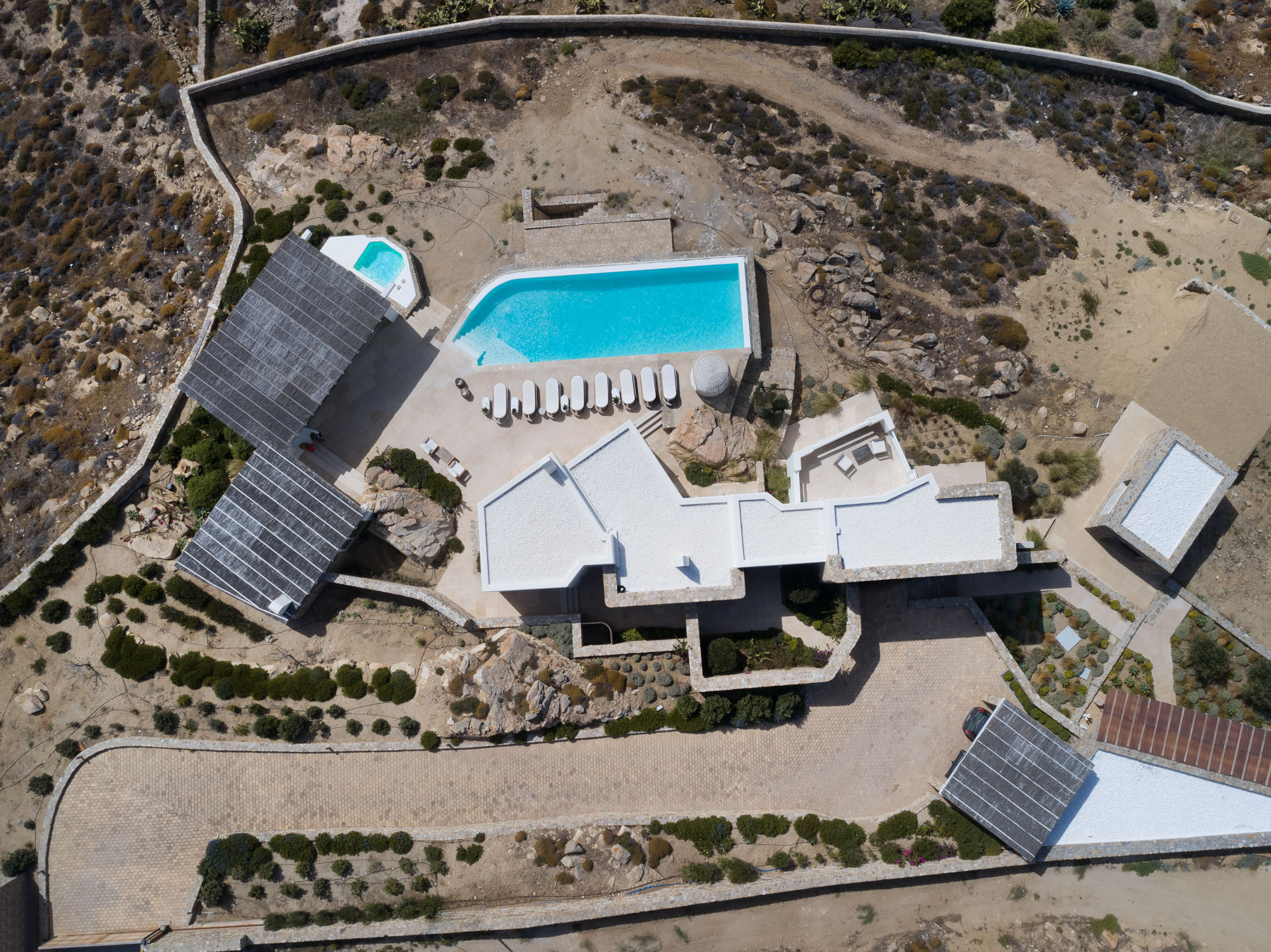 Aerial view of villa