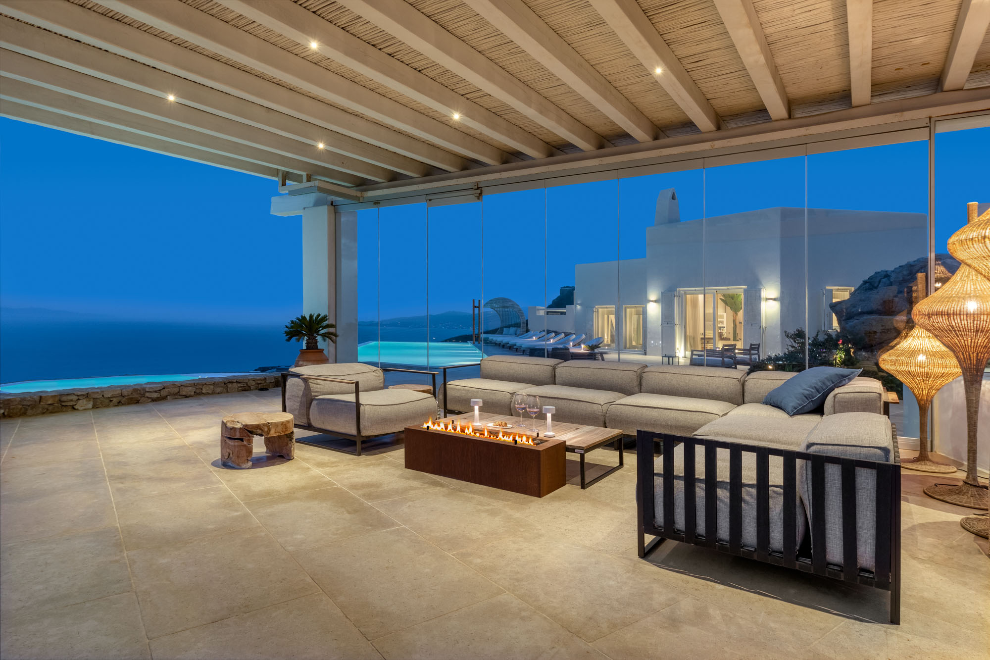 Living area at night